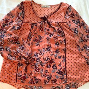 Abercrombie & Fitch | Blouse with Bells -Cranberry